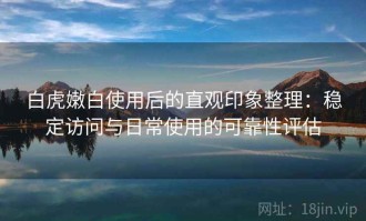白虎嫩白使用后的直观印象整理：稳定访问与日常使用的可靠性评估