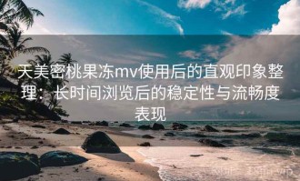 天美密桃果冻mv使用后的直观印象整理：长时间浏览后的稳定性与流畅度表现