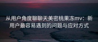 从用户角度聊聊天美密桃果冻mv：新用户最容易遇到的问题与应对方式