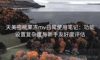 天美密桃果冻mv日常使用笔记：功能设置复杂度与新手友好度评估