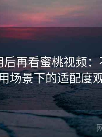 反复使用后再看蜜桃视频：不同人群使用场景下的适配度观察