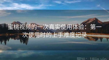蜜桃视频的一次真实使用体验：第一次使用时的上手难度记录