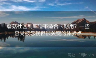 蘑菇社区到底适不适合长期用？一些容易被忽视但很关键的体验点
