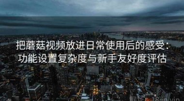 把蘑菇视频放进日常使用后的感受：功能设置复杂度与新手友好度评估
