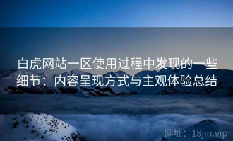 白虎网站一区使用过程中发现的一些细节：内容呈现方式与主观体验总结