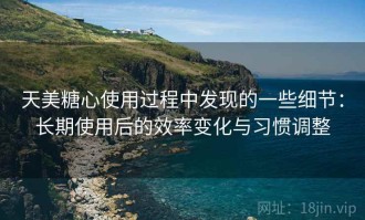 天美糖心使用过程中发现的一些细节：长期使用后的效率变化与习惯调整
