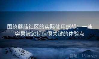 围绕蘑菇社区的实际使用感想：一些容易被忽视但很关键的体验点