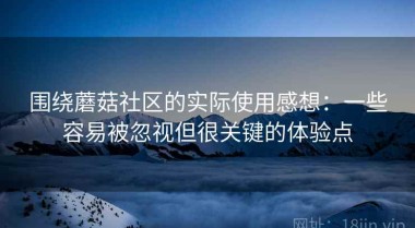 围绕蘑菇社区的实际使用感想：一些容易被忽视但很关键的体验点