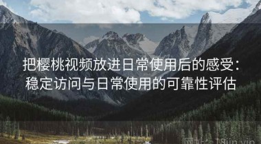 把樱桃视频放进日常使用后的感受：稳定访问与日常使用的可靠性评估