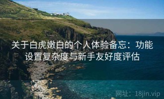 关于白虎嫩白的个人体验备忘：功能设置复杂度与新手友好度评估