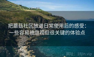 把蘑菇社区放进日常使用后的感受：一些容易被忽视但很关键的体验点