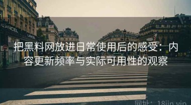把黑料网放进日常使用后的感受：内容更新频率与实际可用性的观察