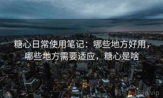 糖心日常使用笔记：哪些地方好用，哪些地方需要适应，糖心是啥
