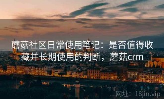 蘑菇社区日常使用笔记：是否值得收藏并长期使用的判断，蘑菇crm