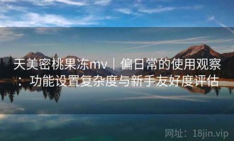 天美密桃果冻mv｜偏日常的使用观察：功能设置复杂度与新手友好度评估