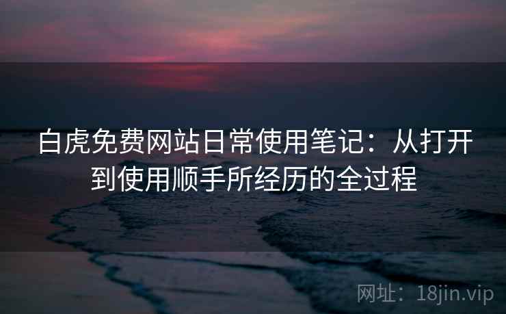 白虎免费网站日常使用笔记：从打开到使用顺手所经历的全过程