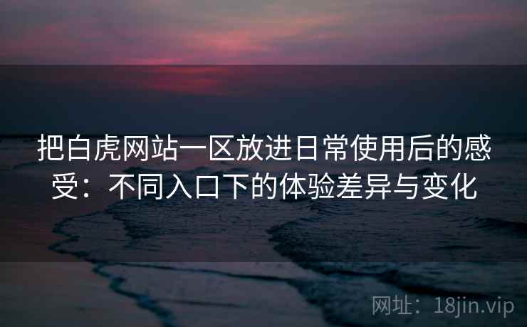 把白虎网站一区放进日常使用后的感受:不同入口下的体验差异与变化 把白虎网站一区放进日常使用后的感受:不同入口下的体验差异与变化